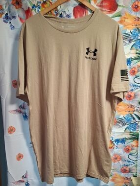 New Under Armour Freedom Short-Sleeve Tee - Tan Size 2x